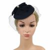 Hats | Vintage Bowknot/Veil Mesh Tea Party/Cocktail/Kentucky Derby Pillbox Hats/Fascinators With Clip Dark Navy – Girls