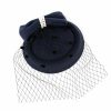 Hats | Vintage Bowknot/Veil Mesh Tea Party/Cocktail/Kentucky Derby Pillbox Hats/Fascinators With Clip Dark Navy – Girls