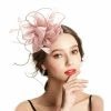 Hats | Vintage Faux Feather Mesh Tea Party/Cocktail/Kentucky Derby Fascinators With Clip/Headband Pink – Girls