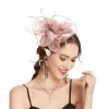 Hats | Vintage Faux Feather Mesh Tea Party/Cocktail/Kentucky Derby Fascinators With Clip/Headband Pink – Girls