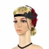 Hats | Women’s 1920s Flapper Great Gatsby Polyester With Faux Feather/Rhinestone Cocktail Fascinators With Hair band Burgundy – Girls