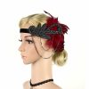 Hats | Women’s 1920s Flapper Great Gatsby Polyester With Faux Feather/Rhinestone Cocktail Fascinators With Hair band Burgundy – Girls