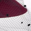 Hats | Women’s Classic Faux Feather Casual/Wedding Church Hats Burgundy – Girls