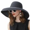 Hats | Women’s Classic/Wide Brim Casual/Holiday/Beach Summer Sun Hats/Straw Hats Black – Girls