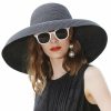 Hats | Women’s Classic/Wide Brim Casual/Holiday/Beach Summer Sun Hats/Straw Hats Black – Girls