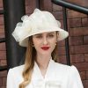 Hats | Women’s Elegant Bowknot Sinamay Kentucky Derby/Ladies Day Church Hats White – Girls