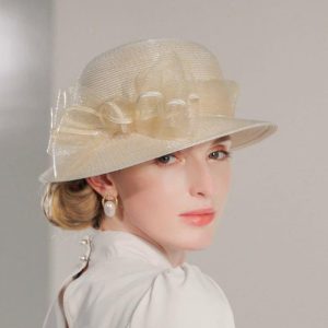 Hats | Women’s Elegant Bowknot Wedding/Ladies Day Sun Hats/Church Hats/Straw Hats Apricot – Girls