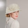 Hats | Women’s Elegant Bowknot Wedding/Ladies Day Sun Hats/Church Hats/Straw Hats Apricot – Girls