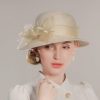 Hats | Women’s Elegant Bowknot Wedding/Ladies Day Sun Hats/Church Hats/Straw Hats Apricot – Girls