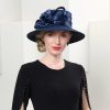 Hats | Women’s Elegant Flower Cocktail/Ladies Day Church Hats Dark Blue – Girls