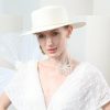 Hats | Women’s Elegant Imitation Pearls Wedding/Ladies Day Sun Hats/Church Hats/Straw Hats Beige – Girls