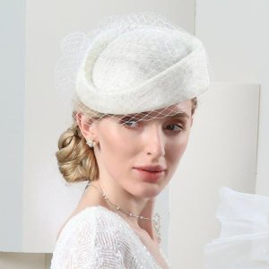 Hats | Women’s Elegant Sinamay Wedding/Ladies Day Pillbox Hats/Church Hats Beige – Girls