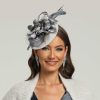 Hats | Women’s Elegant/Vintage Cocktail/Kentucky Derby Flower Fascinators Gray – Girls