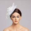 Hats | Women’s Elegant/Vintage Cocktail/Kentucky Derby Flower Fascinators Gray – Girls