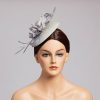 Hats | Women’s Elegant/Vintage Cocktail/Kentucky Derby Flower Fascinators Gray – Girls