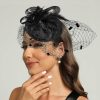 Hats | Women’s Elegant/Vintage Mesh With Flower/Faux Feather Cocktail/Kentucky Derby Pillbox Hats/Fascinators With Clip Black – Girls