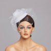 Hats | Women’s Elegant/Vintage Mesh With Flower/Faux Feather Cocktail/Kentucky Derby Pillbox Hats/Fascinators With Clip Black – Girls