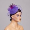 Hats | Women’s Elegant/Vintage Mesh With Flower/Faux Feather Cocktail/Kentucky Derby Pillbox Hats/Fascinators With Clip Black – Girls