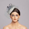 Hats | Women’s Elegant/Vintage Mesh With Flower/Faux Feather Cocktail/Kentucky Derby Pillbox Hats/Fascinators With Clip Black – Girls