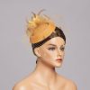 Hats | Women’s Elegant/Vintage Mesh With Flower/Faux Feather Cocktail/Kentucky Derby Pillbox Hats/Fascinators With Clip Black – Girls