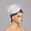 Hats | Women’s Elegant/Vintage Mesh With Flower/Faux Feather Cocktail/Kentucky Derby Pillbox Hats/Fascinators With Clip Black – Girls