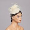 Hats | Women’s Elegant/Vintage Mesh With Flower/Faux Feather Cocktail/Kentucky Derby Pillbox Hats/Fascinators With Clip Black – Girls