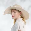 Hats | Women’s Elegant/Wide Brim Bowknot Wedding/Holiday/Beach Summer Sun Hats/Church Hats/Straw Hats Beige – Girls