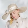 Hats | Women’s Elegant/Wide Brim Bowknot Wedding/Holiday/Beach Summer Sun Hats/Church Hats/Straw Hats Beige – Girls