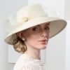 Hats | Women’s Elegant/Wide Brim Bowknot Wedding/Tea Party Sun Hats/Church Hats/Straw Hats Champagne – Girls