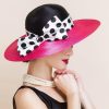 Hats | Women’s Elegant/Wide Brim Bowknot/Polka Dot Wedding/Kentucky Derby Church Hats Black – Girls