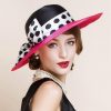 Hats | Women’s Elegant/Wide Brim Bowknot/Polka Dot Wedding/Kentucky Derby Church Hats Black – Girls