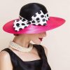 Hats | Women’s Elegant/Wide Brim Bowknot/Polka Dot Wedding/Kentucky Derby Church Hats Black – Girls