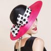 Hats | Women’s Elegant/Wide Brim Bowknot/Polka Dot Wedding/Kentucky Derby Church Hats Black – Girls