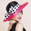 Hats | Women’s Elegant/Wide Brim Bowknot/Polka Dot Wedding/Kentucky Derby Church Hats Black – Girls