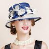 Hats | Women’s Elegant/Wide Brim Sinamay Kentucky Derby Church Hats Blue – Girls