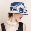 Hats | Women’s Elegant/Wide Brim Sinamay Kentucky Derby Church Hats Blue – Girls