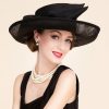 Hats | Women’s Fancy/Wide Brim Bowknot Sinamay Wedding/Kentucky Derby Church Hats Black – Girls