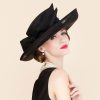 Hats | Women’s Fancy/Wide Brim Bowknot Sinamay Wedding/Kentucky Derby Church Hats Black – Girls