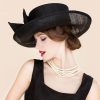 Hats | Women’s Fancy/Wide Brim Bowknot Sinamay Wedding/Kentucky Derby Church Hats Black – Girls