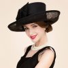 Hats | Women’s Fancy/Wide Brim Bowknot Sinamay Wedding/Kentucky Derby Church Hats Black – Girls