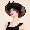 Hats | Women’s Fancy/Wide Brim Bowknot Sinamay Wedding/Kentucky Derby Church Hats Black – Girls