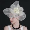 Hats | Women’s Mesh Flower Kentucky Derby Fascinators With Clip Beige – Girls