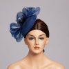 Hats | Women’s Mesh With Bowknot/Faux Feather Kentucky Derby Pillbox Hats/Fascinators With Clip Dark Navy – Girls