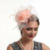 Hats | Women’s Mesh With Faux Feather/Flower Kentucky Derby Fascinators With Clip/Headband Gold – Girls