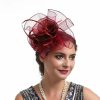 Hats | Women’s Mesh With Faux Feather/Flower Kentucky Derby Fascinators With Clip/Headband Gold – Girls