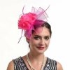 Hats | Women’s Mesh With Faux Feather/Flower Kentucky Derby Fascinators With Clip/Headband Gold – Girls