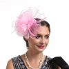 Hats | Women’s Mesh With Faux Feather/Flower Kentucky Derby Fascinators With Clip/Headband Gold – Girls