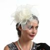 Hats | Women’s Mesh With Faux Feather/Flower Kentucky Derby Fascinators With Clip/Headband Gold – Girls