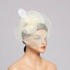 Hats | Women’s Mesh With Faux Feather/Flower/Veil Kentucky Derby Fascinators With Clip Beige – Girls