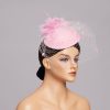 Hats | Women’s Mesh With Faux Feather/Flower/Veil Kentucky Derby Pillbox Hats/Fascinators With Clip Pink – Girls